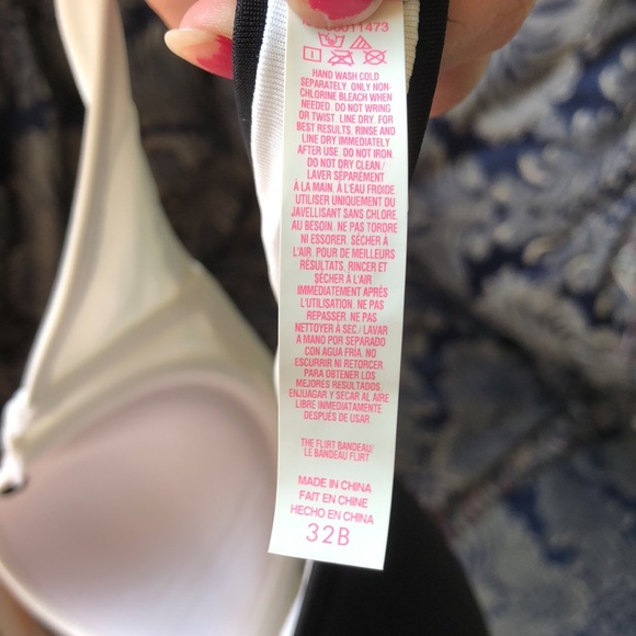 Victoria’s Secret strapless black & white bikini top, 32B - Picture 4 of 5